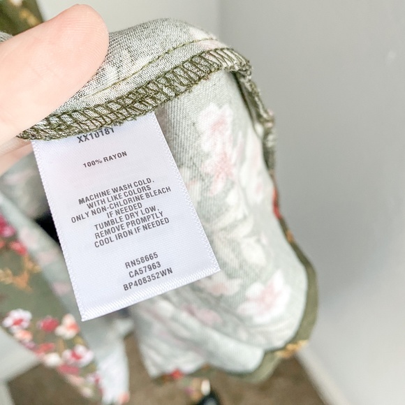 Nordstrom BP. NEW Green Floral Button Down Midi Dress Sz 3X - Picture 9 of 10